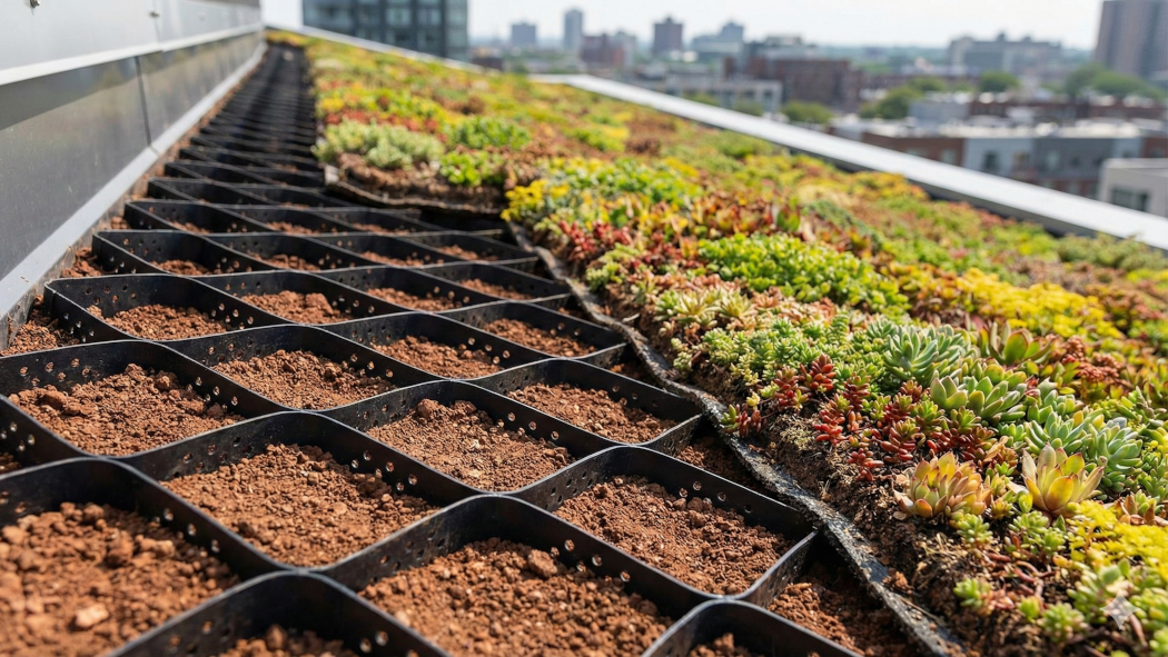 Zeleni krovovi s većim nagibom – dodatne mjere protiv klizanja i erozije slojeva